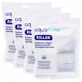 Pohlcovač vlhkosti - Absorbér vlhkosti AquaFloow Filler 500 ml s vešiakom - 4 kusy